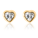 Sparkle Heart Earrings - Yellow Gold