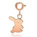 Fluffy Bunny Rabbit Charm - Rose Gold