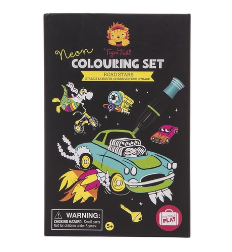 Tiger Tribe Neon Colouring Set - Road Stars