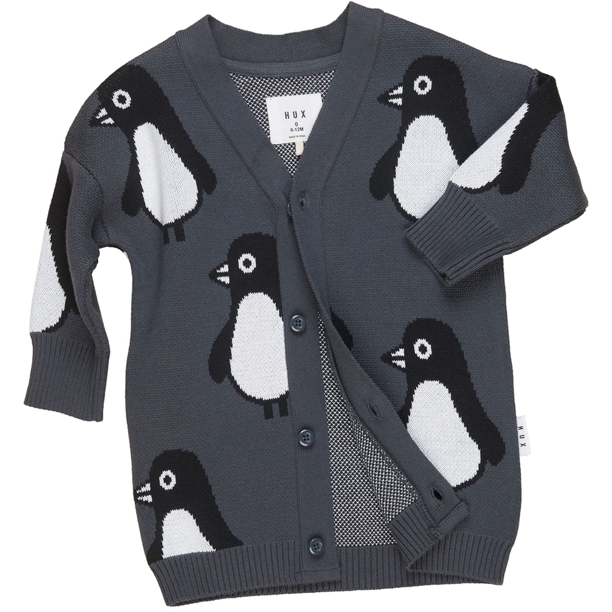 Huxbaby Penguin Knit Cardi SHOP BY BRAND-Huxbaby Kids Clothing