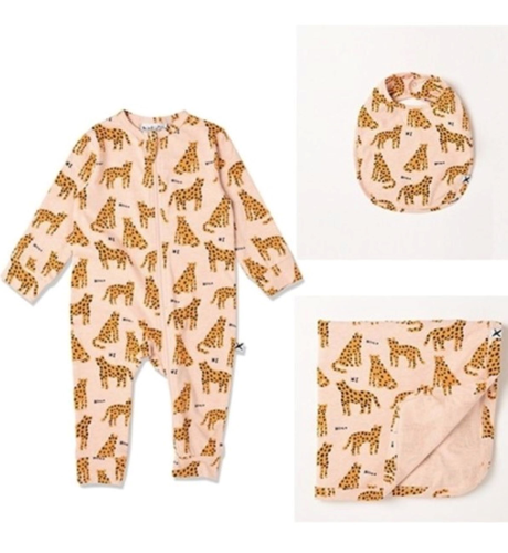 Minti Baby Friendly Cheetahs Gift Pack - Soft Orange Marle