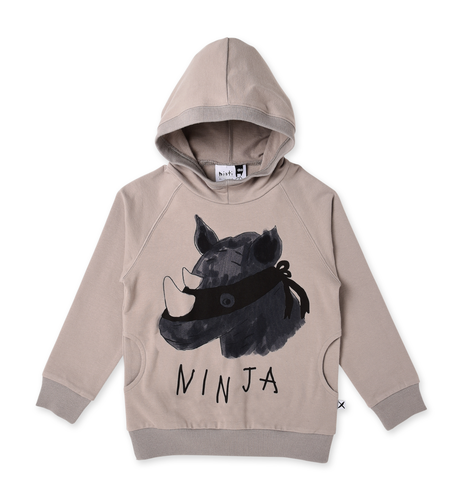 Minti Ninja Rhino Pocket Hood - Stone