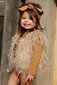 Kapow Shaggy Faux Fur Vest - Mushroom