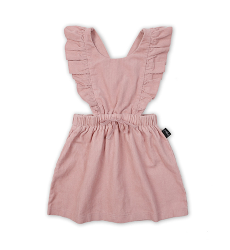 Kapow Dusty Rose Ruffle Corduroy Pinafore