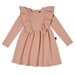 Kapow Dusty Rose Waisted Ruffle Dress