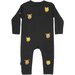 Band of Boys Organic Cat Faces Button Front Romper - Black