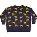 Band of Boys Yellow and Black Leopard Oversized Crew - Navy