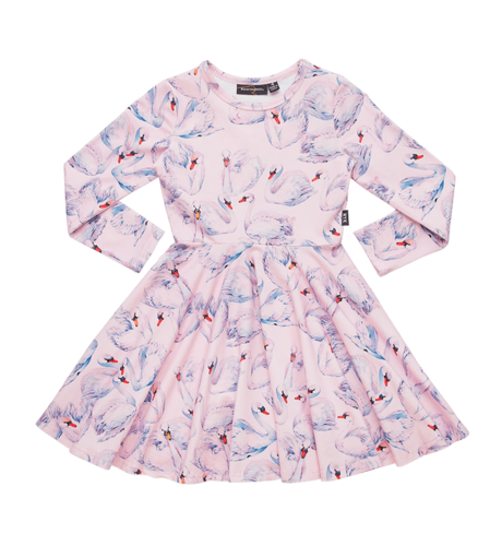 Rock Your Kid Swans Waisted Dress - Pink - CLOTHING-GIRL-Girls Dresses ...
