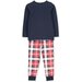 Milky Check PJs - Navy/Red/Oatmeal