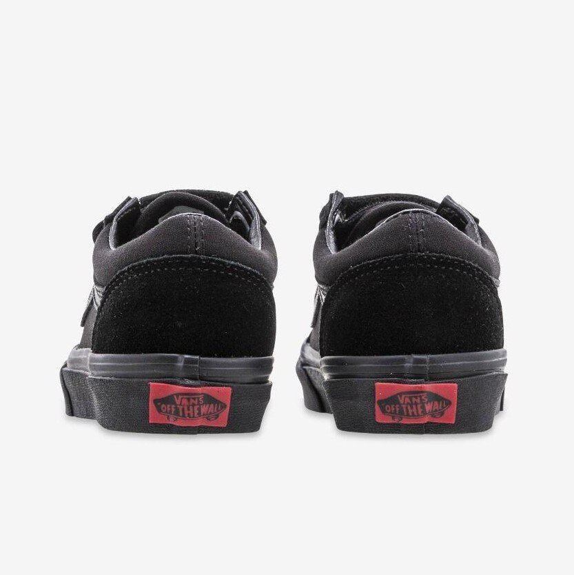 all black leather velcro vans
