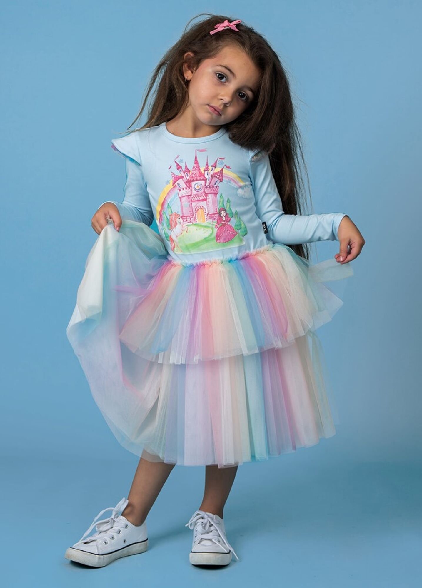 Kid Baby Girl Toddler Rainbow Striped Flying Sleeve Dress – Honeychildren