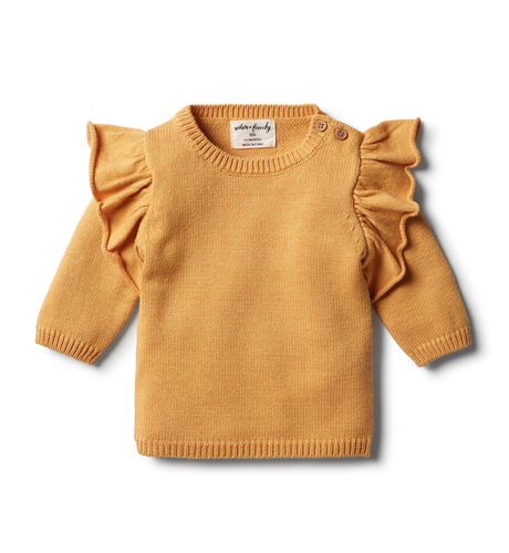 Wilson & Frenchy Golden Apricot Knitted Ruffle Jumper