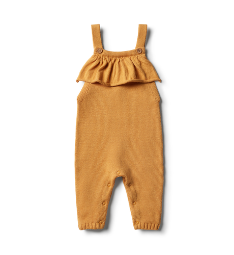 Wilson & Frenchy Golden Apricot Knitted Ruffle Overall