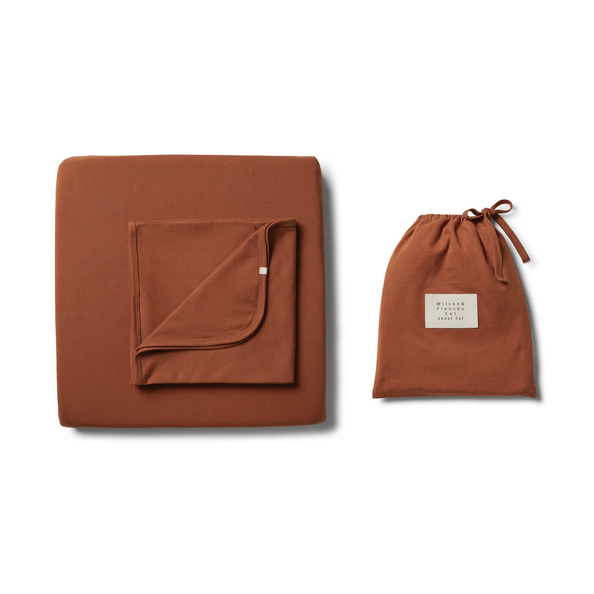 Wilson & Frenchy Organic Toasted Pecan Cot Sheet Set BABY ESSENTIALS