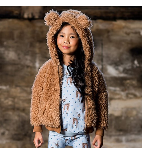 Rock Your Kid Caramel Sherpa Bear Hoodie