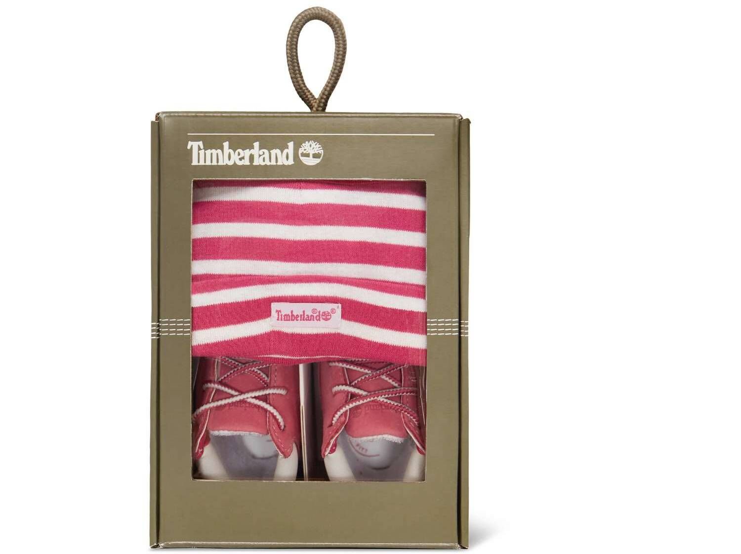 timberland crib booties pink