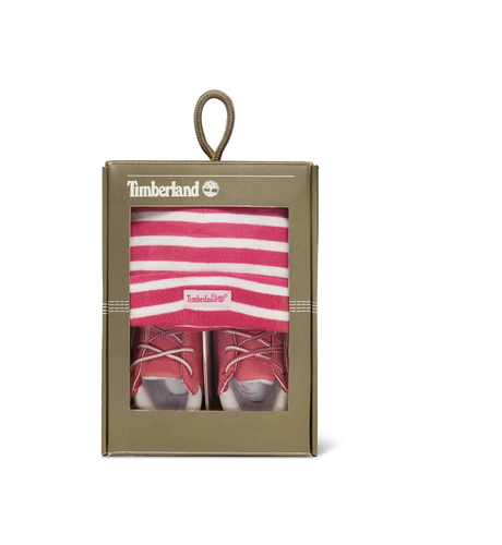 timberland booties and hat set