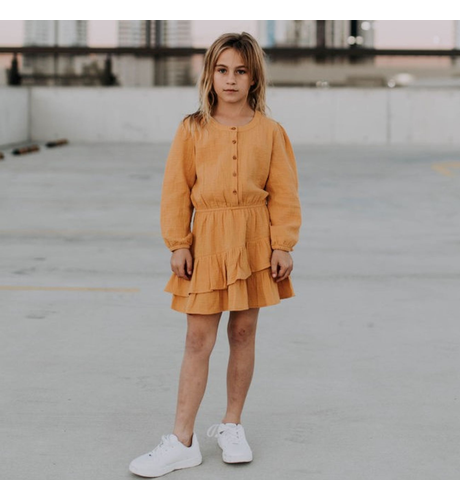 Duke Of London Boho Dress Mustard CLOTHING GIRL Girls Dresses Kids Clothing NZ Shop Online Kid Republic W20 Duke of London D1