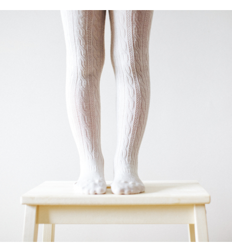 Lamington Merino Cable Tights - Oatmeal