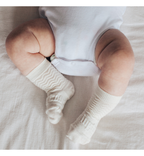 Lamington Merino Baby Crew Socks - Pearl