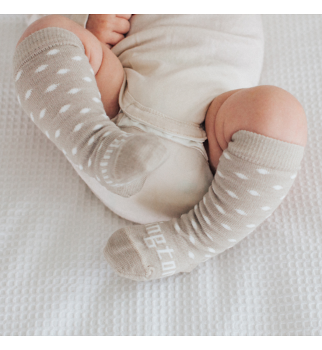 Lamington Merino Knee High Baby Socks - Truffle