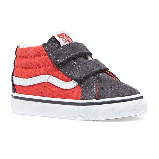 Vans Toddler Sk8-Mid Velcro 2-Tone Red/Grey - SALE-Footwear : Kids ...