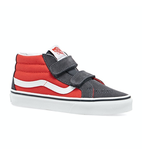 Vans Kids SK-8 Mid Velcro 2-Tone Grey/Red
