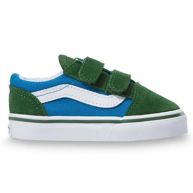 Toddler Old Skool Velcro Mediterranean - FOOTWEAR-Boy : Kid Republic - W20 Vans