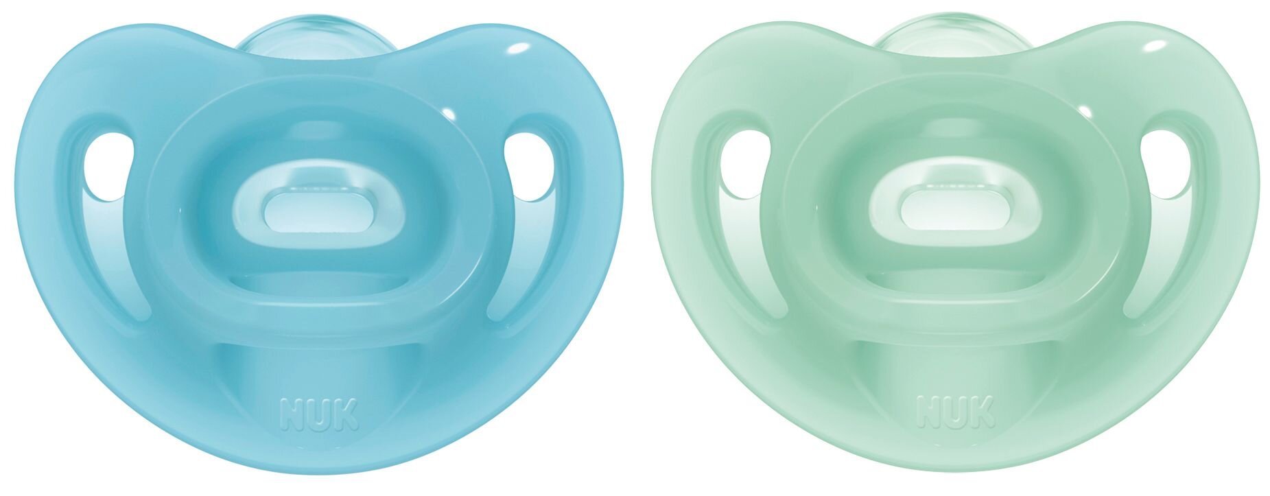 NUK Sensitive Silicone Soother Blue/Green BABY ESSENTIALS