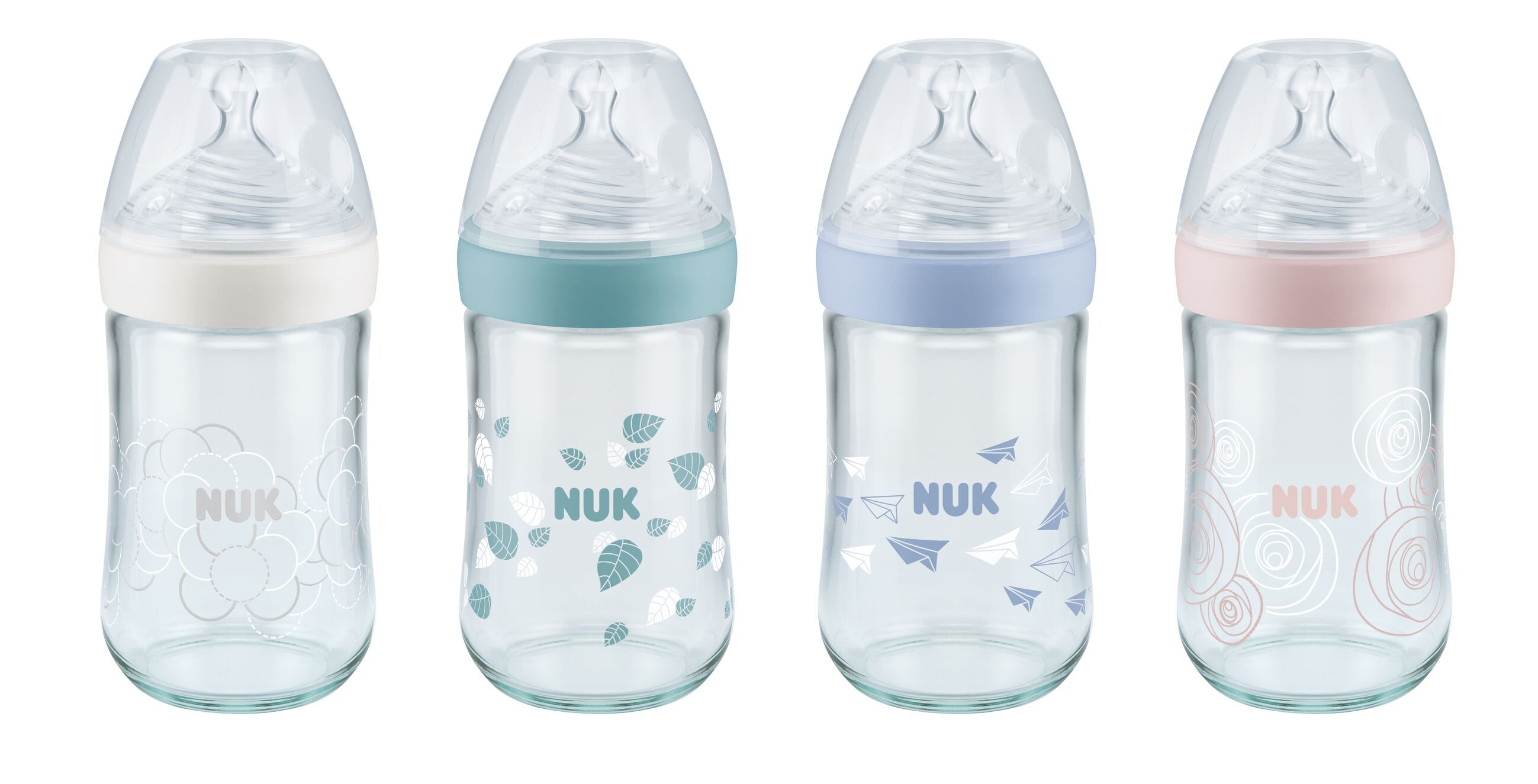 NUK Nature Sense Glass Bottle 240ml NURSERYFeedingBottle Feeding
