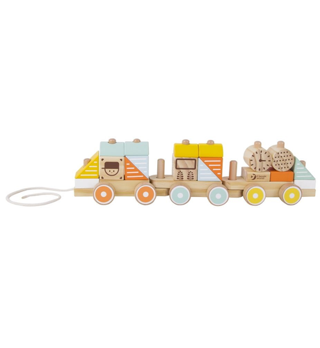Pastel Wooden Stacking Pull Train