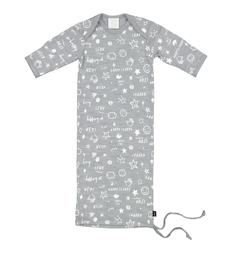LFOH Newcomer Baby Gown - Grey Marle Scribble