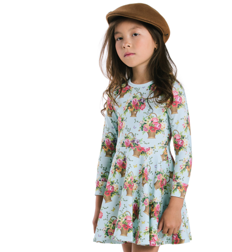 Rock Your Kid Basket Of Flowers Waisted Dress
