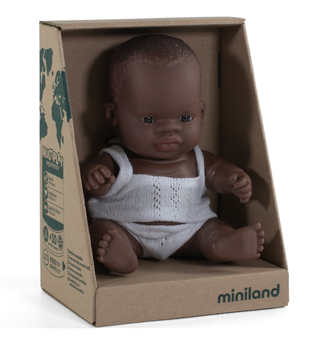 Miniland Doll African Boy - 21cm (Boxed)