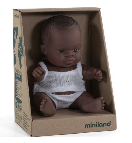 Miniland Doll African Girl - 21cm (Boxed)