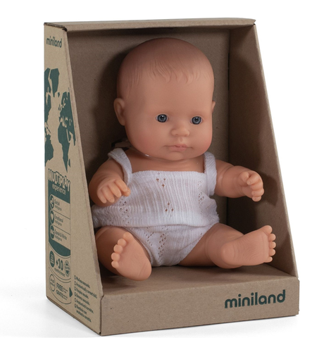 Miniland Doll Caucasian Girl - 21cm (Boxed)