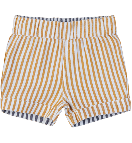 Huxbaby Reversible Chino Short - Navy/Mustard Stripe