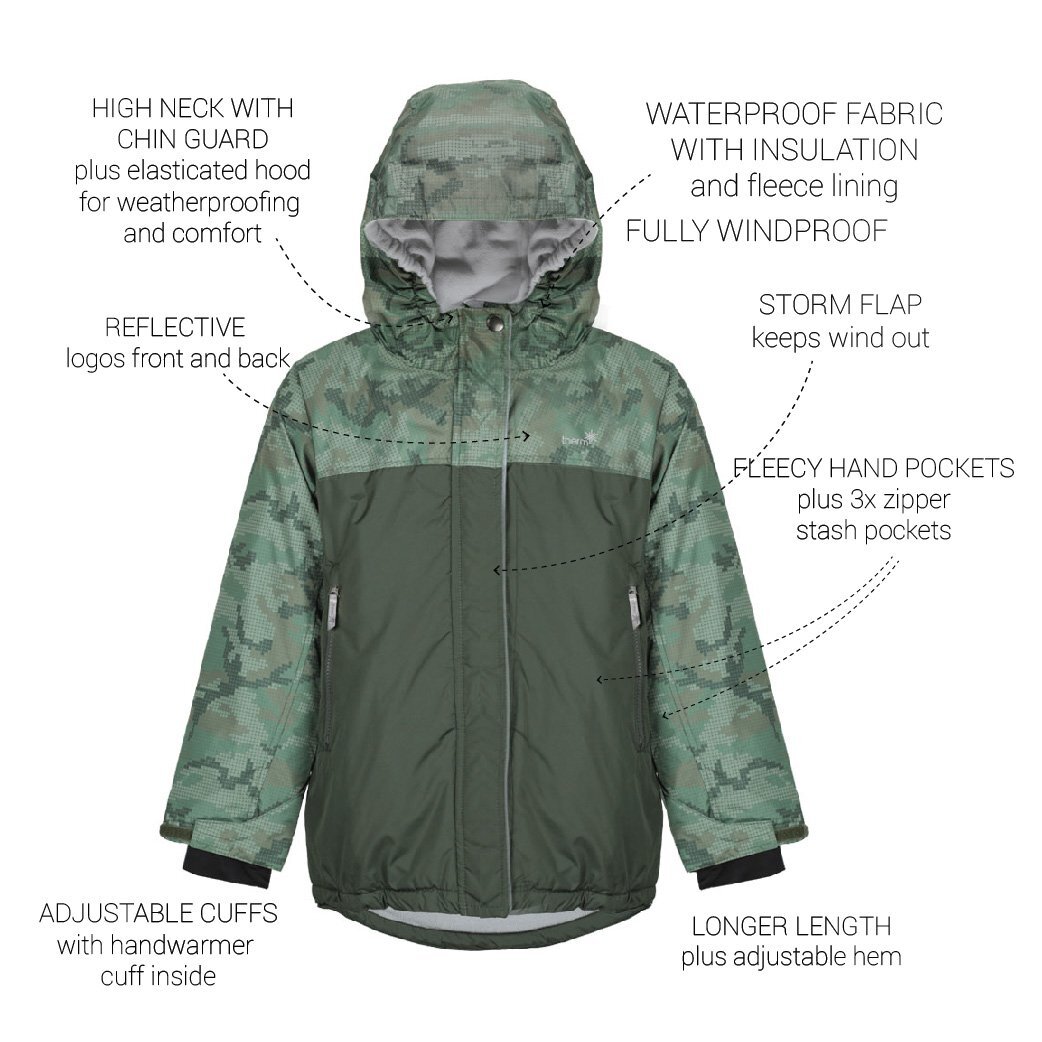 Snowrider Ski Jacket Digital Camo SHOP BY BRANDTherm Kids Clothing NZ Shop Online Kid