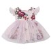 Designer Kidz Pearl Floral Doll Dress - Pink