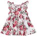 Designer Kidz Pearl Floral S/Sleeve Hazel Dress - Red