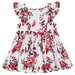 Designer Kidz Pearl Floral S/Sleeve Hazel Dress - Red