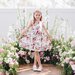 Designer Kidz Audrey Floral S/Sleeve Swing Dress - Tea Rose