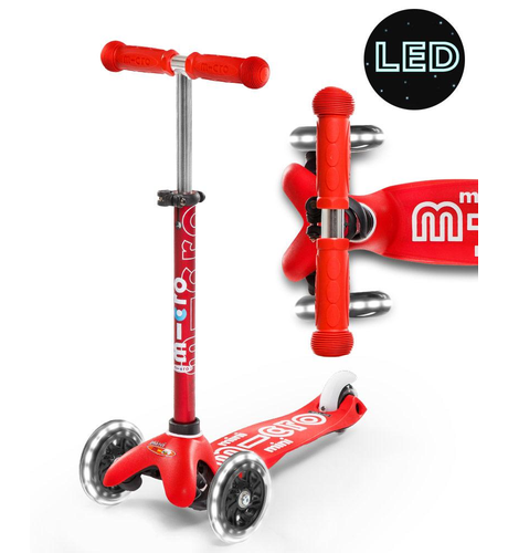 Micro Mini Deluxe LED Scooter- Red