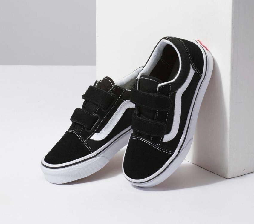 kids black velcro vans