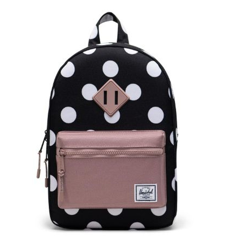 Herschel Heritage Kids Backpack (9L) - Polka Dot Black and White/Ash Rose