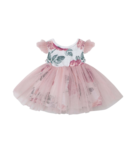 Designer Kidz Audrey Floral Doll Dress - Tea Rose