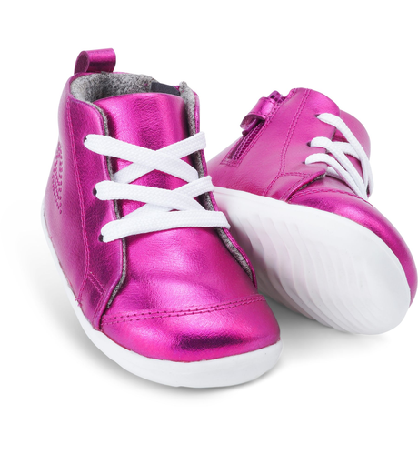 Bobux Step-Up Alley-Oop Boot - Raspberry Metallic