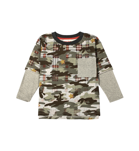 Paper Wings Relaxed Fit L/S T-shirt - Extra Camo