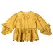 Paper Wings Shirred Top With Frills - Light Gold