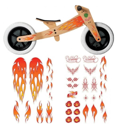 Wishbone Wooden Bike Stickers - Flame